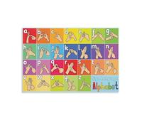 IDUTQUMW Educational ASL Alphabet, Sign Language Chart for Classroom Decor, Inclusive Learning Wall-Art for Preschool Toddlers Homeschool(Framed,16x24inch(40x60cm))