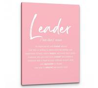 IDUTQUMW Great Leader Definition Canvas Print, Motivational Office Decor for Boss, Inspirational Leadership Quotes Wall Art, Team Building Gift Poster(Framed,12x18inch(30x45cm))