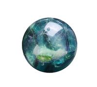 IDUTQUMW Green Fluorite Crystal Ball Rough Stone Polished Colorful Home Decoration Ornaments Crafts,65mm