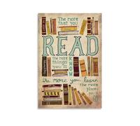 IDUTQUMW Vintage Reading Adventure, Classroom Library Sign Wall-Art, Reading is an Adventure Quote for Room, Librarian Appreciation Gift(Framed,12x18inch(30x45cm))