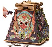 iDventure Cluepuzzle Pyramid of the Sun | Escape Room Game with Jigsaw Puzzle | Sequential Puzzles Puzzle Box Adults and 10+ | Gift Box | Treasure box | 3D Wooden Puzzle | Money Gift box
