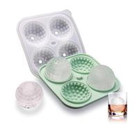 IDVVSSX Golf Ball Ice Mold, Golf Shapes Ice Cube Tray, Ice Cube Molds Fun Shapes for Whiskey Cocktails Drinks Chilling, Silicone Sphere Ice Mold Make 4 Large Ice Balls