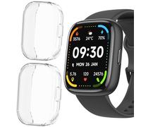 IDW26 Smart Watch Case, Lamshaw TPU Case with Screen Protector Compatible for Faweio, KEEPONFIT, FUYOTI, Hikwel, Bambooinn IDW26 Smart Watch (2 Pack-Clear+Clear)