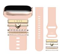 IDW28 Smartwatch Bands, Lamshaw Classic Watch Bands 22mm Soft Silicone Bands Bracelet Sports Strap Compatible with SOUYIE IDW28, Compatible with SAIKATI IDW28 Smartwatch -1.85 Inches, Pink+love, One