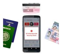 IDWare 9000 ID Passport Scanner - Touchless Handheld Scanning Solution with VeriScan Basic Software for Age Verification & Visitor Management - Free Charging Cradle, Screen Protector & Wrist Strap