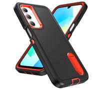 IDweel for Galaxy A16 5G Case,for Galaxy A16 5G Case with Stand Black, Heavy Duty Protection Shockproof Anti-Scratch Slim Fit Lightweight Protective Durable Case Hard Cover,Black/Orange