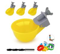 Idyfodol 4 Pcs Automatic Chicken Waterer Cups PVC Gravity-Switch No Waste Poultry Water Feeder Kit Red Cups for Chicks, Duck, Goose, Turkey and Bunny