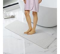 IDYFODOL Loofah Shower Mat non Slip Anti Mould with Shower Puff - Machine Washable Bath Mats for Inside Shower, Tub, Kitchen and Outdoor- 40×100 cm (Loofah PVC, White)