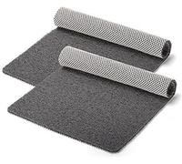 Idyfodol Pack 2 Loofah Shower Mat Non Slip Anti Mould 60x40 cm With Shower Puff PVC Machine Washable Bath Mats for Inside Outside Rectangular (Gray)