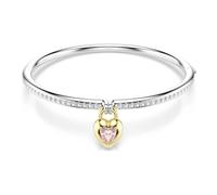 Idyllia bangle, Mixed cuts, Heart, Pink, Mixed metal finish