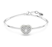 Swarovski Idyllia Silver Tone 6.6" Zirconia Heart Shaped Bangle