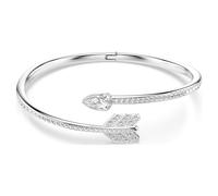 Idyllia bangle, Mixed cuts, Arrow, White, Rhodium plated