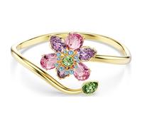 Idyllia bangle, Mixed cuts, Flower, Multicoloured, 18K gold finish