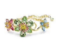 Idyllia bracelet, Mixed cuts, Flower, Multicoloured, 18K gold finish