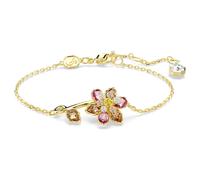 Idyllia bracelet, Mixed cuts, Flower, Multicoloured, Gold-tone plated