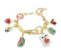 Idyllia bracelet, Mixed cuts, Mixed motifs, Multicoloured, Gold-tone plated