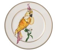 Idyllia bread plate, Porcelain, Crystal print motif, cockatoo, Multicoloured