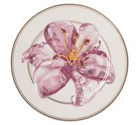 Idyllia bread plate, Porcelain, Crystal print motif, lily, Purple