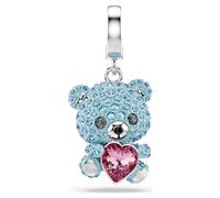 Idyllia charm, Mixed cuts, Teddy, Blue, Rhodium plated
