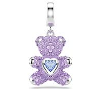 Idyllia charm, Mixed cuts, Teddy, Purple, Rhodium plated