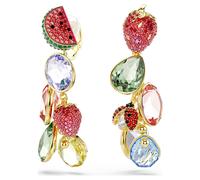 Idyllia clip earrings, Mixed cuts, Multicoloured, 18K gold finish