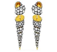 Idyllia drop earrings, Asymmetrical design, Round cut, Shell, White, Mixed metal finish