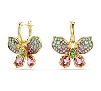 Swarovski Idyllia drop earrings, Mixed cuts, Pavé, Butterfly, Multicolored, Mixed metal finish