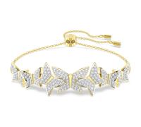 Idyllia Lilia bracelet, Butterfly, White, 18K gold finish