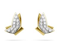 Idyllia Lilia stud earrings, Butterfly, White, 18K gold finish
