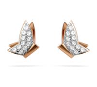 Idyllia Lilia stud earrings, Butterfly, White, Rose gold-tone plated