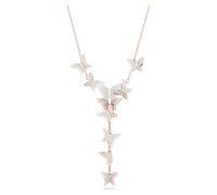 Idyllia Lilia Y necklace, Butterfly, White, 18K rose gold finish
