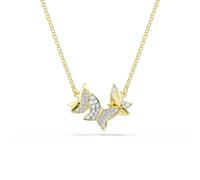 Idyllia Lilia Yellow Gold Coloured Cubic Zirconia Butterfly Pendant Necklace