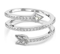 Idyllia motif ring, Mixed cuts, Arrow, White, Rhodium plated