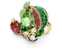 Idyllia motif ring, Multicoloured, Gold-tone plated