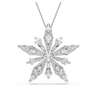 Idyllia pendant and brooch, Star, White, Rhodium plated
