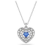 Swarovski Hyperbola Rhodium Plated Blue Heart Necklace 5680403