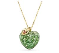 Idyllia pendant, Mixed cuts, Apple, Green, Gold-tone plated