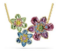 Idyllia pendant, Mixed cuts, Flower, Multicoloured, 18K gold finish