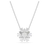 Swarovski Idyllia Pendant Necklace, Snowflake Motif with Clear Mixed-Cut Crystals in a Rhodium-Finished Setting, Part of the Idyllia Collection