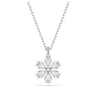 Idyllia pendant, Mixed cuts, Snowflake, White, Rhodium plated