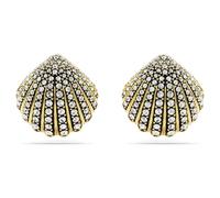 Idyllia stud earrings, Shell, White, 18K gold finish