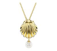 Swarovski Idyllia Y pendant, Crystal pearl, Shell, White, Gold-tone plated