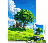 Idyllic Countryside House with Large Tree Jigsaw for Teenagers1000 Pieces Pastime Game Precise Connection Home Play Birthday Gift (38x26cm)