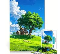 Idyllic Countryside House with Large Tree Jigsaw Puzzle 1000 Pieces Recall Boost Smooth Connection Real Challenge Birthday Idea (38x52cm)