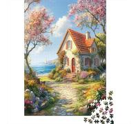 Idyllic House Puzzles Flowers Trees And Vegetable Garden Gemusterte Nachhaltige Puzzles Für Erwachsene Hochwertige Holzspielpuzzles 38x26cm/1000pcs