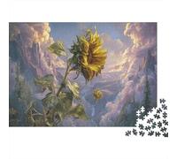 Idyllic Sunflower Field Puzzles 1000 Piece Challenge Toy for Adults Impossible Jigsaw Puzzle Family Fun Jigsaws Puzzles Home Decoration Gift 38x26cm/1000pcs