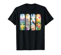 Idyllic Watercolor Summer Landscape Scenes T-Shirt