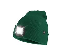 Idyllicomfort Led Lighted Beanie Hat,USB Rechargeable Hands Free Headlamp Cap, Unisex Winter Warmer Knit Hat with Light for Hiking Biking Camping Jogging, Gift for Men, Women, Teens Green