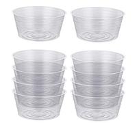 Idyllize 10 Pieces of 8 Inch Clear Thin Deep Plastic Plant Saucer Drip Tray for Pots (8'')
