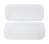 Idyllize Rectangular 5 Pieces of 9 by 4 Inch Clear Thick Plastic Heavy Duty Sturdy Plant Saucer Drip Trays for pots, Window Sills and Window Shelf (8.5"x3.5")